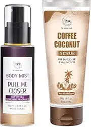 TNW-The Natural Wash Combo with Pull Me Closer Body Mist and Coffee Coconut Scrub | For Long-Lasting Fragrance & Removing Dead Skin Cells | Suitable for All Skin Types