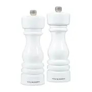 Cole & Mason London 18cm Beech Wood Salt & Pepper Mill Spice Grinder Set White