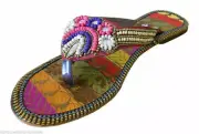 Women Shoes Leather Size US 7 Handmade Indian Slippers Slip Ons Jutties Flat