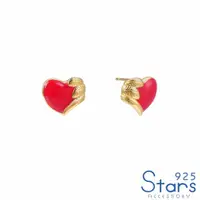 在飛比找momo購物網優惠-【925 STARS】純銀925復古愛心羽毛造型耳環(純銀9