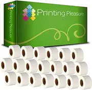 Printing Pleasure 20x 99010 Labels Rolls Compatible with Dymo LabelWriter & Seiko Label Printers | 28mm x 89mm | 130 Labels per Roll