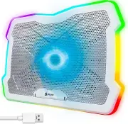 TopMate C12 Laptop Cooling Pad RGB Gaming Notebook Cooler for Desk and Lap Use,