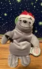 1997 Coca-Cola Bean Bag Plush Christmas Seal in Snowflake Cap #0102 NWT