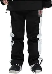 [CLSQLXYJZC] Winter Women's Snowboard Pants, Waterproof Soft Shell Windproof Warm Adjustable Drawstring Hem Reflective Snow Pants, for Outdoor Walking Ski Clothing Equipment