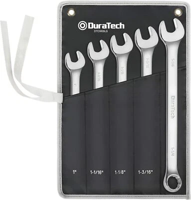 DURATECH Long Pattern Combination Wrench Set, SAE, 5-Piece, 1" to 1-1/4", SAE