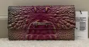 Brahmin Melbourne Cordelia Trifold Leather Wallet VIOLET QUARTZ Ombre Purple NWT