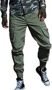 [Haitpant] Men Khaki Casual Pants Military Joggers Camo1 Cargo Pants Multi-Pocket Tactical Black Army Trousers