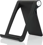 Phone Stand Holder Multi-Angle Adjustable Phone Desk Stand Tablet Holder for iPhone 16 15 14 13 12 11 Pro Max XS XR 8 Plus 6 7 Samsung Galaxy S22 S21 S20 S10 S9 S8 Android Smartphone (Black)