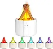 Romanplux Flame Diffuser Humidifier 7 Flame Colors,Essential Oil Aroma Therapy Diffuser with Waterless Auto-Off Protection for Home,Office and Car (Campfire)
