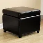 Small Storage Cube Ottoman in Black