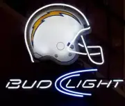 Bud Light Los Angeles Chargers Helmet Neon Sign 20"x16" Lamp Bar Beer Glass SY