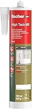 fischer High Tack MS Power Adhesive Flexible, Powerful Adhesive with High Initial Adhesion, Low Odour Power Adhesive Without Additional Fixation, Suitable for Closed Spaces, 290 ml, White