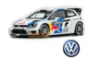 Clear Body Shell VW Polo WRC with decals for 1:10 RC MINI Tamiya M05 etc 210mm