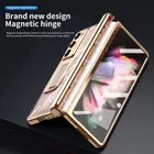 Shockproof Case For Galaxy Z Fold 5 4 3 Magnetic Stand With Screen Protector Pen