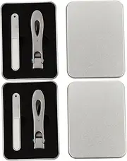 Baluue Nail Grooming Tool Set 2-piece Nail Clipper Storage Box for Home Travel