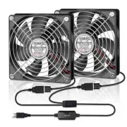 120mm Computer Case 5V USB Powered Fan, Small Silent Flat Cooler