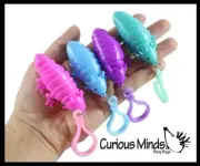 4 Tiny Axolotl Fidget -Small on Clip Wiggle Articulated Jointed Moving Axolotyl