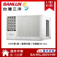 在飛比找誠品線上優惠-【SANLUX 台灣三洋】 9-11坪變頻R32冷暖窗型冷氣