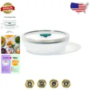7-Cup Microwave Safe Glass Container with Vented Lid for Healthy Cooking
