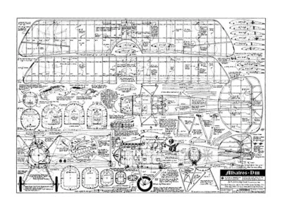 Albatros III .049 34" WS RC Model Airplane Plans Templates PDF on USB