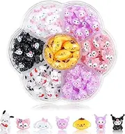 ZIENVE 70 Pcs Kawaii Nail Charms, 7 Style 3D Slime Charms, Resin Flatbacks Nail Charms for Nail Art Decorations Supplies, DIY Art Nail 03