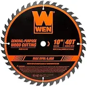 WEN BL1040 10-Inch 40-Tooth Carbide-Tipped Professional Woodworking Saw Blade for Miter Saws and Table Saws