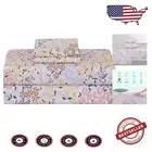 Queen Size Floral Percale Cotton Sheets - 300 Thread Count, Deep Pocket Comfort