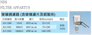 《實驗室耗材專賣》美製NDS 玻璃過濾器(含玻璃濾片及鋁製夾)300ML 47m/m Glass Microanalysis Filter Holder Apparatus 玻璃製品