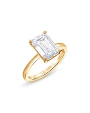 Bloomingdale's Fine Collection Certified Lab Grown Emerald-Cut Diamond Engagement Ring in 18K Yellow Gold, 3.50 tcw