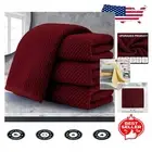 Plush 4pc Hand Towel Set in Burgundy - Luxurious Cotton, Zero Twist, Fast Drying