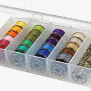 ClearStitch Bobbin Buddy: Transparent Sewing Organizer Box for Neat Bobbin Stora