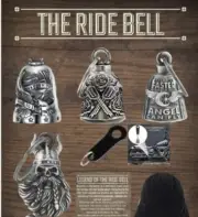 Gold Phoenix Biker Ride Bell w BLK Hanger fit Motorcycles Harley bagger dyna
