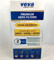 Veva Premium HEPA Filters 2 Pack Compatible With HP01, HP02, DP01 Air Purifier