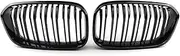 car grille insert kit For B&MW 1-Series F20 F21 LCI 2015-2018 Front Bumper Grilles Kidney Racing Grill Carbon Fiber Look Double Slat Replacement Grille
