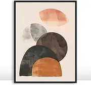 Moonow7 Earthy Abstract Harmony Wall Art Poster, Geometric Modern Print for Living Room, Bedroom, Entryway, Office, Contemporary Neutral Aesthetic Home Accent, Unframed size 45x60 cm / 18x24"