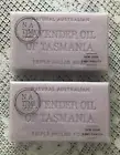 2 NATURAL AUSTRALIAN LAVENDER OIL OF TASMANIA SOAPS TRIPLE MILLED 200 GRAMS NEW