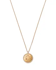 Moon & Meadow 14K Yellow Gold White Topaz Zodiac Pendant Necklace, 16-18