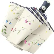 [FDJASGY] UV Sun Umbrella Compact Folding Travel Umbrella Auto Open Close Compact Folding Rain Umbrellas for Women Men Blocking UV 99.98%