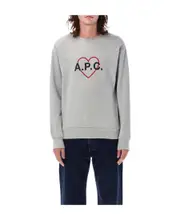 A.P.C. Heart Logo-Printed Crewneck Sweatshirt S,XS,M Gray