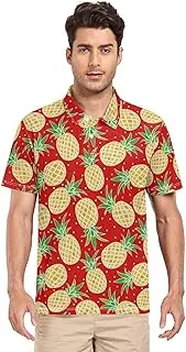 [ZZXXB] Golden Pineapple Men's Polo Shirts Short Sleeve Quick Dry Athletic Outdoor Sports Golf Shirts S-XXL