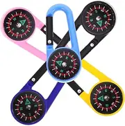10pcs Outdoor Compass Clip Hiking Mini Compass Carabiner Compass Key Chain Compass Accessory Key Chain Carabiner Compass Bulk Outdoor Climbing Compass Snap Hook Colorful Acrylic