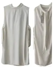 Sass & Bide Size 10 Neck Tie Sash Back Mini Dress Ivory REP $200 New Tags