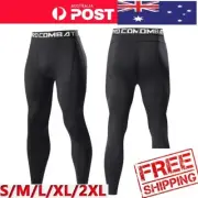 Compression Pants Men's Black Base Layer Thermal Skin Tights Running Active AU