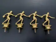1 NEW OLD STOCK Gold METAL Woman bowling About 3.5"
