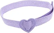 [BESPORTBLE] Woven Elastic Belt for Women Waistband with Heart Buckle Chic Fashion Accessory for Dresses for Parties and Daily Wear Sweet and Romantic Style