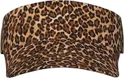 [StOlmx] Leopard Pattern Sunscreen Visor Cap Adjustable Breathable Sun Hats Sports Caps for Beach Outdoor