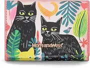 [Montana West] Womens Slim Wallet RFID Blocking Wallets Small Trifold Wallet with ID Window, Pink Cat, Chic