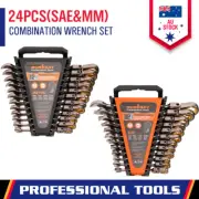 24-Piece Flexible Ratchet Spanner Combination Set SAE Metric Spanner