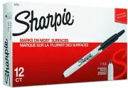 Sharpie 32701 Retractable Permanent Markers, Fine Point, Black, 12 Count Box ...