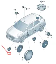 NEW AUDI Q2 GA A-PILLAR TREBLE SPEAKER 8V0035399C (for: Audi)